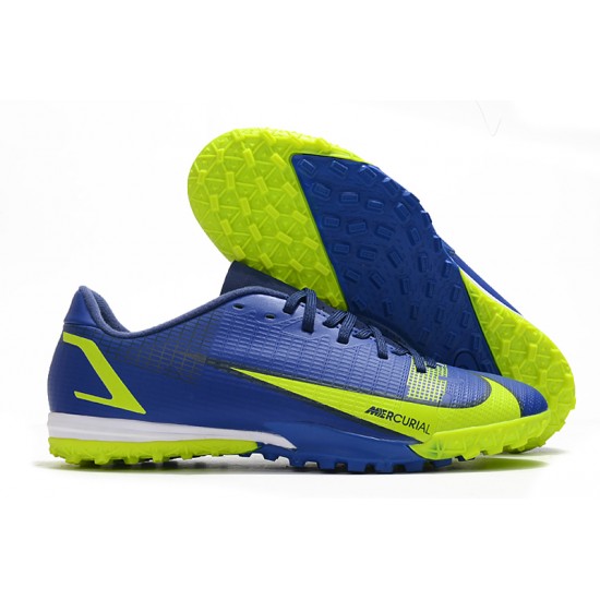 Nike Mercurial Vapor XIV Academy TF Low-top Yellow Blue Men Soccer Cleats 