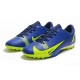 Nike Mercurial Vapor XIV Academy TF Low-top Yellow Blue Men Soccer Cleats 