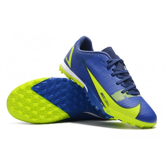 Nike Mercurial Vapor XIV Academy TF Low-top Yellow Blue Men Soccer Cleats 