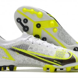 Nike Mercurial Vapor XIV Eilte PRO AG Low-top White Yellow Men Soccer Cleats 