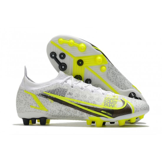 Nike Mercurial Vapor XIV Eilte PRO AG Low-top White Yellow Men Soccer Cleats 