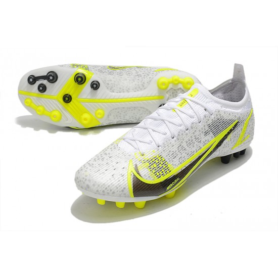 Nike Mercurial Vapor XIV Eilte PRO AG Low-top White Yellow Men Soccer Cleats 