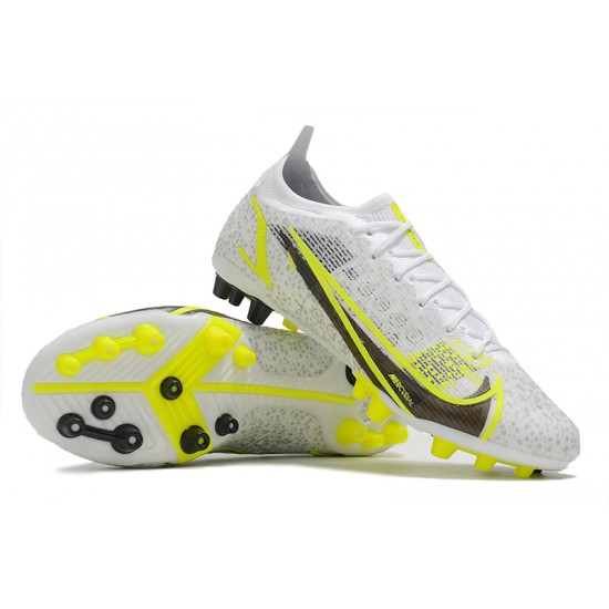 Nike Mercurial Vapor XIV Eilte PRO AG Low-top White Yellow Men Soccer Cleats 