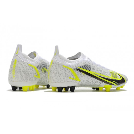 Nike Mercurial Vapor XIV Eilte PRO AG Low-top White Yellow Men Soccer Cleats 