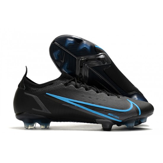 Nike Mercurial Vapor XIV Elite FG Low-top Black Blue Men Soccer Cleats 