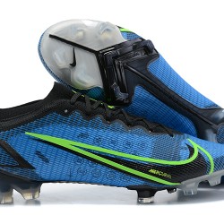 Nike Mercurial Vapor XIV Elite FG Low-top Black Blue White Men Soccer Cleats 