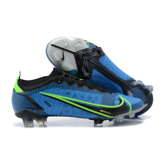 Nike Mercurial Vapor XIV Elite FG Low-top Black Blue White Men Soccer Cleats 