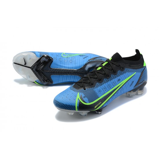 Nike Mercurial Vapor XIV Elite FG Low-top Black Blue White Men Soccer Cleats 