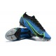 Nike Mercurial Vapor XIV Elite FG Low-top Black Blue White Men Soccer Cleats 