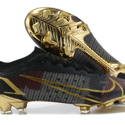 Nike Mercurial Vapor XIV Elite FG Low-top Black Gold Men Soccer Cleats 