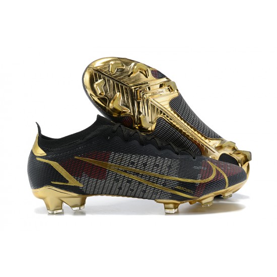 Nike Mercurial Vapor XIV Elite FG Low-top Black Gold Men Soccer Cleats