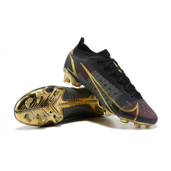 Nike Mercurial Vapor XIV Elite FG Low-top Black Gold Men Soccer Cleats