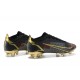 Nike Mercurial Vapor XIV Elite FG Low-top Black Gold Men Soccer Cleats 