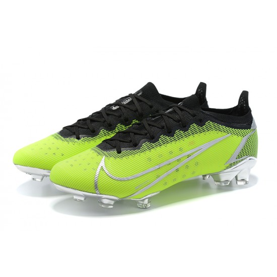 Nike Mercurial Vapor XIV Elite FG Low-top Black Green Sliver Men Soccer Cleats 