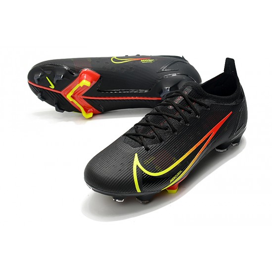 Nike Mercurial Vapor XIV Elite FG Low-top Black Yellow Red Men Soccer Cleats 