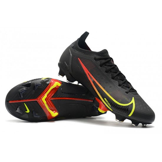 Nike Mercurial Vapor XIV Elite FG Low-top Black Yellow Red Men Soccer Cleats 