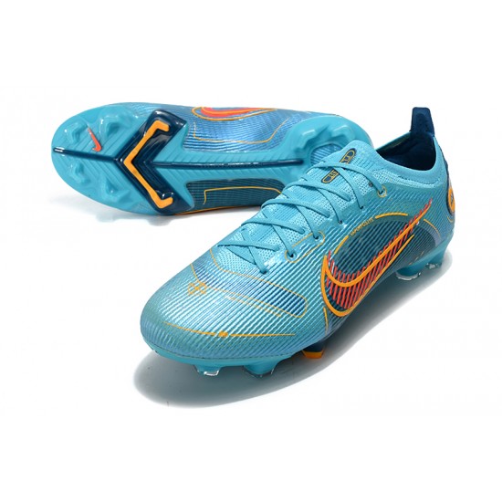 Nike Mercurial Vapor XIV Elite FG Low-top Blue Orange Women And Men Soccer Cleats 