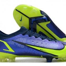 Nike Mercurial Vapor XIV Elite FG Low-top Blue Yellow Women And Men Soccer Cleats 