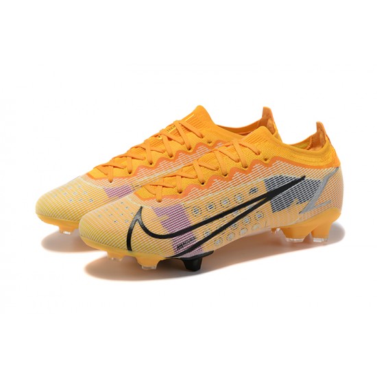 Nike Mercurial Vapor XIV Elite FG Low-top Orange Black Men Soccer Cleats 