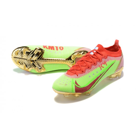 Nike Mercurial Vapor XIV Elite FG Low-top Red Green Gold Men Soccer Cleats 