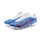 Nike Mercurial Vapor XIV Elite FG Low-top Sliver Blue White Men Soccer Cleats 