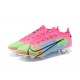 Nike Mercurial Vapor XIV Elite FG Low-top Sliver Pink Blue Men Soccer Cleats 