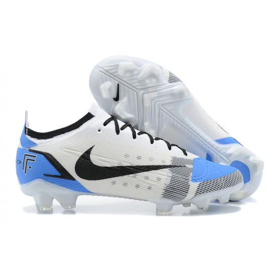 Nike Mercurial Vapor XIV Elite FG Low-top White Blue Men Soccer Cleats