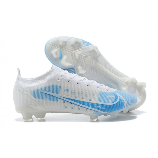 Nike Mercurial Vapor XIV Elite FG Low-top White Light Blue Men Soccer Cleats