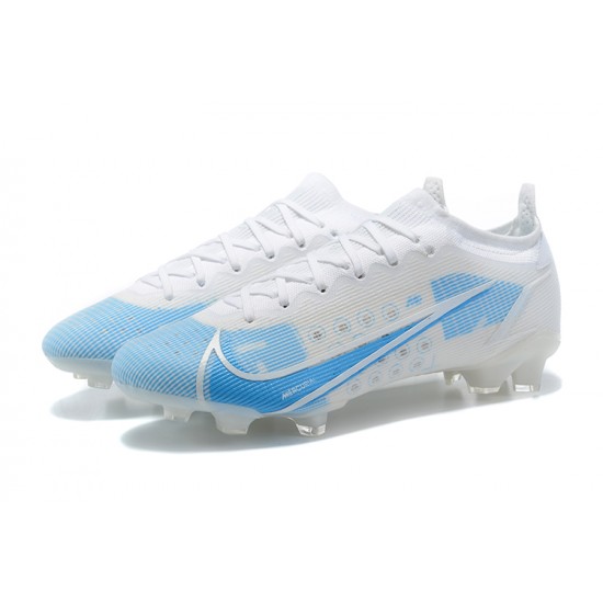 Nike Mercurial Vapor XIV Elite FG Low-top White Light Blue Men Soccer Cleats