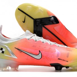 Nike Mercurial Vapor XIV Elite FG Low-top White Yellow Pink Woemn And Men Soccer Cleats 