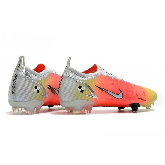 Nike Mercurial Vapor XIV Elite FG Low-top White Yellow Pink Woemn And Men Soccer Cleats