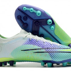 Nike Mercurial Vapor XIV Elite PRO AG Low-top Lingt Green Purple Women And Men Soccer Cleats 