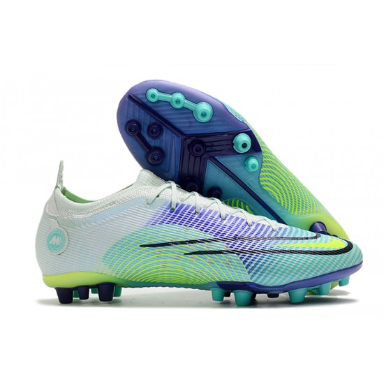 Nike Mercurial Vapor XIV Elite PRO AG Low-top Lingt Green Purple Women And Men Soccer Cleats 