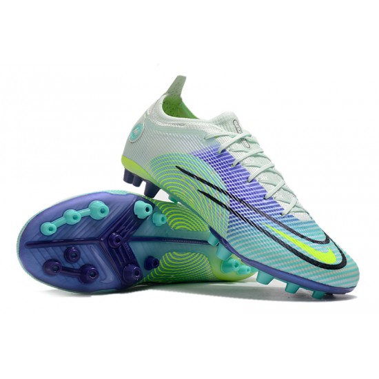 Nike Mercurial Vapor XIV Elite PRO AG Low-top Lingt Green Purple Women And Men Soccer Cleats 