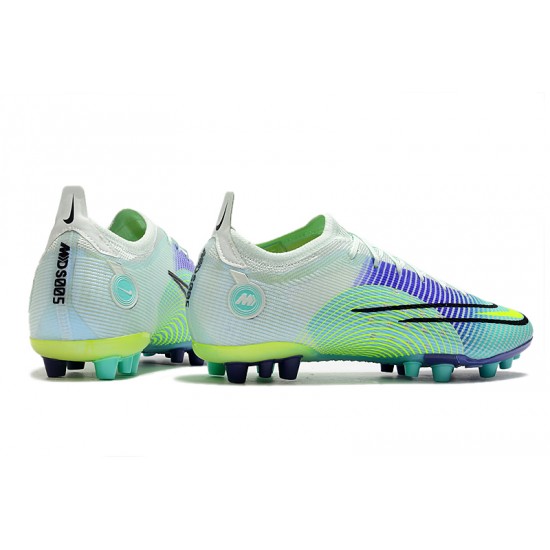 Nike Mercurial Vapor XIV Elite PRO AG Low-top Lingt Green Purple Women And Men Soccer Cleats