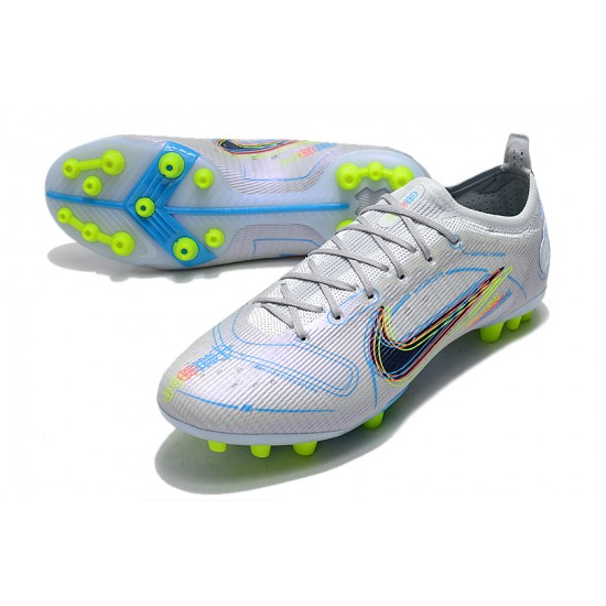 Nike Mercurial Vapor XIV Elite PRO AG Low-top White Blue Women And Men Soccer Cleats