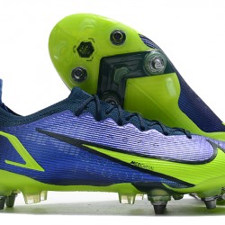 Nike Mercurial Vapor XIV Elite SG PRO Anti Clog Low-top Deep Blue Yellow Men Soccer Cleats