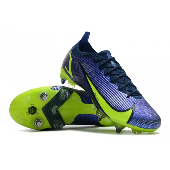 Nike Mercurial Vapor XIV Elite SG PRO Anti Clog Low-top Deep Blue Yellow Men Soccer Cleats