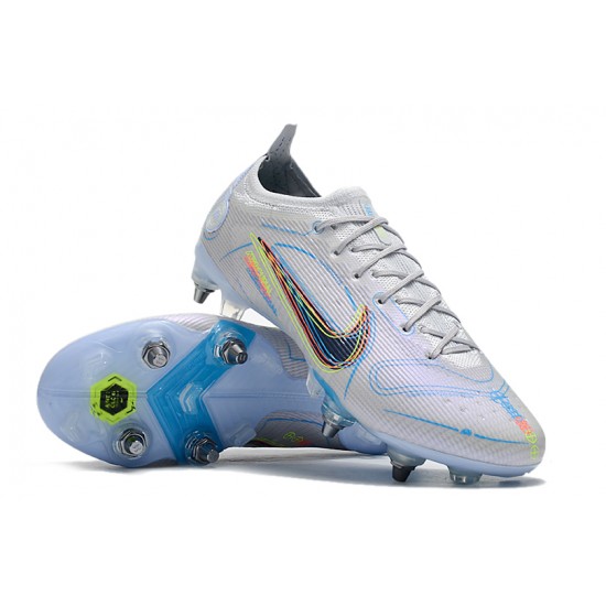 Nike Mercurial Vapor XIV Elite SG PRO Anti Clog Low-top White Blue Men Soccer Cleats