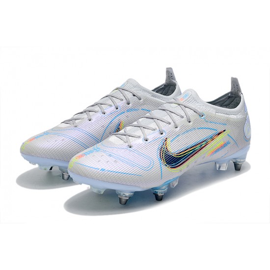 Nike Mercurial Vapor XIV Elite SG PRO Anti Clog Low-top White Blue Men Soccer Cleats