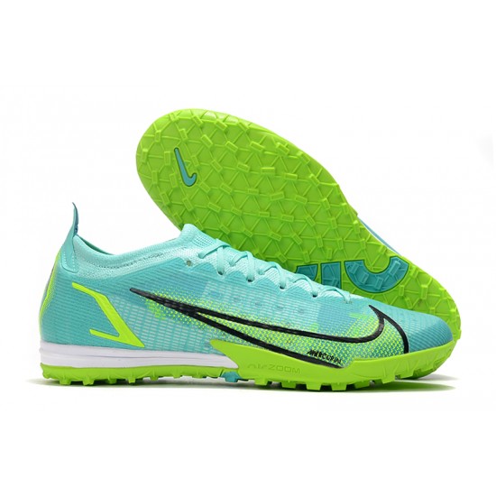 Nike Mercurial Vapor XIV Elite TF Low-top Turqoise Green Men Soccer Cleats 