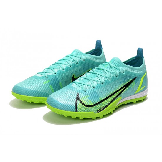 Nike Mercurial Vapor XIV Elite TF Low-top Turqoise Green Men Soccer Cleats 