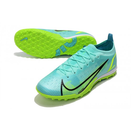 Nike Mercurial Vapor XIV Elite TF Low-top Turqoise Green Men Soccer Cleats 