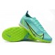 Nike Mercurial Vapor XIV Elite TF Low-top Turqoise Green Men Soccer Cleats 
