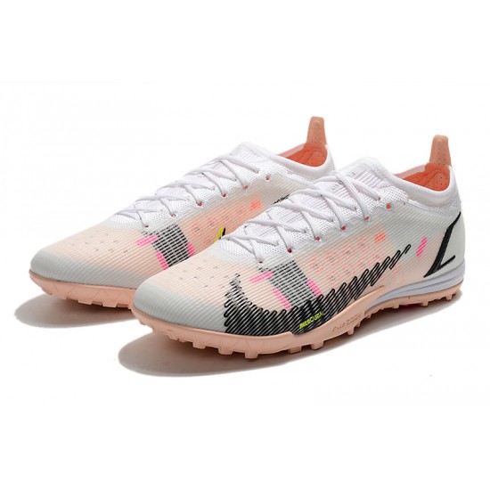 Nike Mercurial Vapor XIV Elite TF Low-top White Pink Black Men Soccer Cleats 