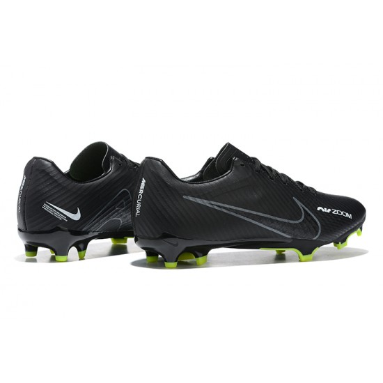 Nike Mercurial Vapor XV FG Black Green For Men Low-top Soccer Cleats 