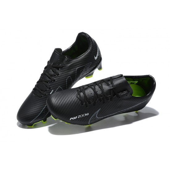 Nike Mercurial Vapor XV FG Black Green For Men Low-top Soccer Cleats 