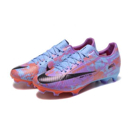 Nike Mercurial Vapor XV FG Blue Purple Red For Men Low-top Soccer Cleats 