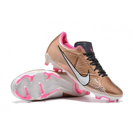 Nike Mercurial Vapor XV FG Low-top Brown Black Pink Men Soccer Cleats 