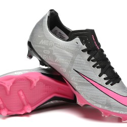 Nike Mercurial Vapor XV FG Low-top Grey Black Pink Men Soccer Cleats 